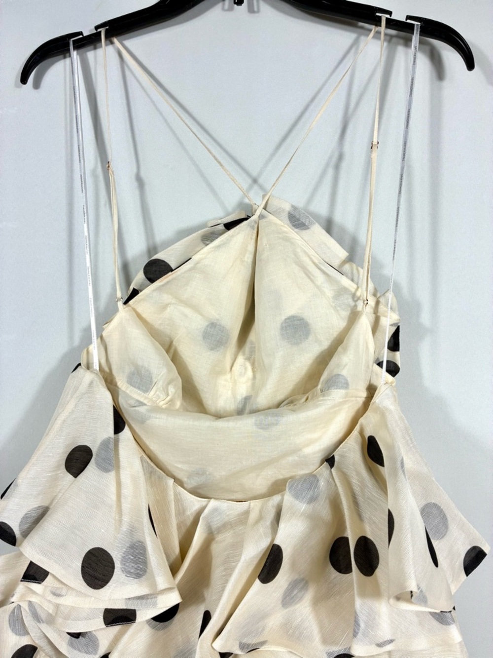 Zimmermann Crush Ruffle Halter Polka Dot Linen Silk Organza Mini Dress 4 US NWT - Picture 13 of 17